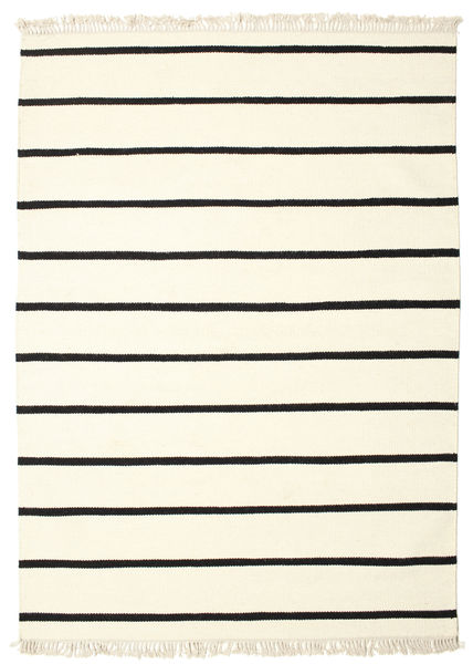  Dorri Stripe - Biały, Czarny Dywan 160X230 Nowoczesny Tkany Ręcznie Biały, Czarny (Wełna, Indie)