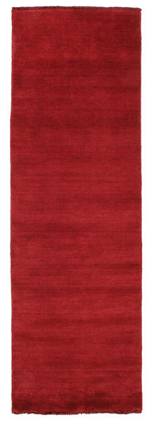  Handloom Fringes - Ciemny Czerwony Dywan 80X250 Nowoczesny Chodnik Dywanowy Czerwony (Wełna, Indie)