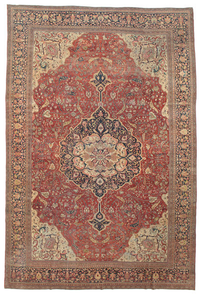  Farahan Dywan 368X550 Orientalny Tkany Ręcznie Brunatny, Czerwony Duży (Wełna, Persja/Iran)