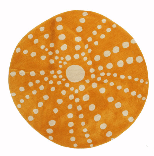  Sjöborre Handtufted - Pomarańczowy Dywan Ø 150 Nowoczesny Okrągły Rdzawy/Czerwony/Biały/Creme (Wełna, Indie)