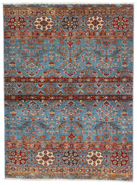  Shabargan Dywan 106X143 Orientalny Tkany Ręcznie Ciemnobrązowy/Niebieski (Wełna, Afganistan)