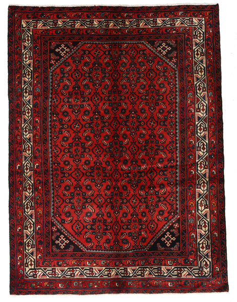 141X193 Dywan Hosseinabad Dywan Orientalny Ciemnoczerwony/Czerwony (Wełna, Persja/Iran)