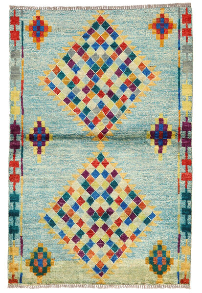  Moroccan Berber - Afghanistan Dywan 95X143 Nowoczesny Tkany Ręcznie Pastel Zielony/Turkusowy Niebieski (Wełna, Afganistan)