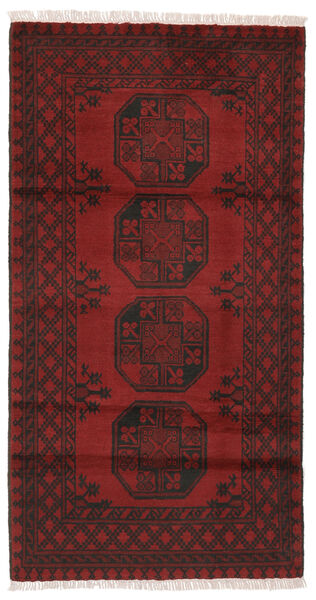 Afgan Dywan 98X190 Orientalny Tkany Ręcznie Czarny/Ciemnoczerwony (Wełna, Afganistan)
