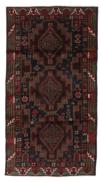  Beludż Dywan 106X195 Orientalny Tkany Ręcznie Czarny (Wełna, Afganistan)