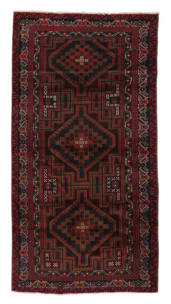  Beludż Dywan 98X194 Orientalny Tkany Ręcznie Czarny (Wełna, Afganistan)
