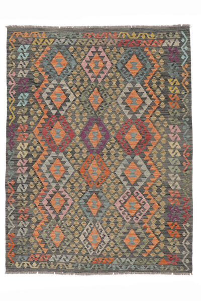  Kilim Afgan Old Style Dywan 184X246 Orientalny Tkany Ręcznie Czarny/Ciemnobrązowy/Biały/Creme (Wełna, Afganistan)
