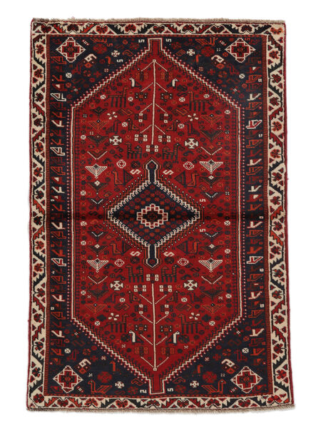  Sziraz Dywan 109X165 Orientalny Tkany Ręcznie Czarny/Ciemnoczerwony (Wełna, Persja/Iran)
