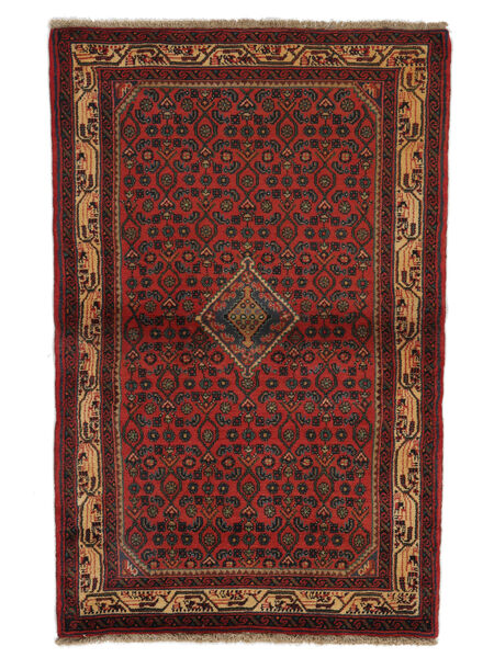  Hosseinabad Dywan 102X160 Orientalny Tkany Ręcznie Czarny/Ciemnoczerwony (Wełna, )