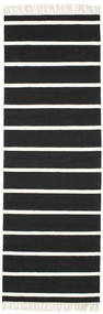  Dorri Stripe - Czarny/White Dywan 80X250 Nowoczesny Tkany Ręcznie Chodnik Dywanowy Czarny/Biały/Creme (Wełna, Indie)