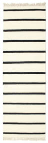  Dorri Stripe - White/Czarny Dywan 80X250 Nowoczesny Tkany Ręcznie Chodnik Biały/Creme/Beżowy (Wełna, Indie)