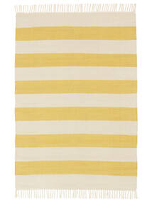  Cotton Stripe - Żółty Dywan 140X200 Nowoczesny Tkany Ręcznie Beżowy/Żółty (Bawełna, Indie)