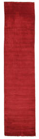  Handloom Fringes - Ciemnoczerwony Dywan 80X350 Nowoczesny Chodnik Dywanowy Czerwony (Wełna, Indie)