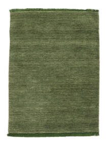  100X160 Jednobarwny Mały Handloom Fringes Dywan - Zielony 