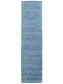  Handloom Fringes - Jasny Niebieski Dywan 80X300 Nowoczesny Chodnik Dywanowy Ciemnoniebieski (Wełna, Indie)
