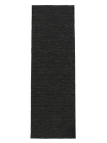  Kilim Loom - Czarny Dywan 80X250 Nowoczesny Tkany Ręcznie Chodnik Czarny/Biały/Creme (Wełna, Indie)
