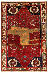  Kaszkaj Obrazkowy Dywan 130X200 Orientalny Tkany Ręcznie Ciemnoczerwony/Rdzawy/Czerwony (Wełna, Persja/Iran)