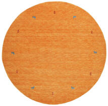  Gabbeh Loom Two Lines - Pomarańczowy Dywan Ø 200 Nowoczesny Okrągły Rdzawy/Czerwony/Biały/Creme (Wełna, Indie)