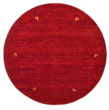  Gabbeh Loom Two Lines - Czerwony Dywan Ø 150 Nowoczesny Okrągły Czerwony/Ciemnoczerwony (Wełna, Indie)