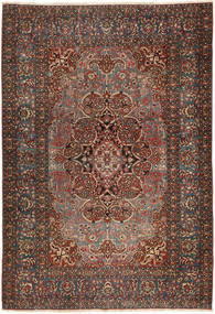  Isfahan Antyk Dywan 138X207 Orientalny Tkany Ręcznie Ciemnobrązowy/Ciemnoczerwony (Wełna, Persja/Iran)