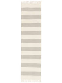  Cotton Stripe - Steel Grey Dywan 80X300 Nowoczesny Tkany Ręcznie Chodnik Jasnoszary/Ciemnobeżowy/Ciemnoszary (Bawełna, Indie)