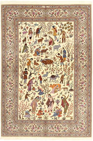  Ilam Sherkat Farsh Jedwab Dywan 150X220 Orientalny Tkany Ręcznie Beżowy/Brązowy/Jasnobrązowy (Wełna/Jedwab, Persja/Iran)