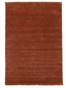  100X160 Jednobarwny Mały Handloom Fringes Dywan - Rdzawa Czerwień 