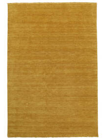  Handloom Fringes - Żółty Dywan 160X230 Nowoczesny Ciemnobrązowy/Brązowy (Wełna, Indie)