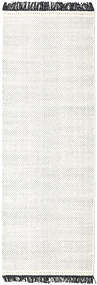  Barfi - Czarny/White Dywan 80X250 Nowoczesny Tkany Ręcznie Chodnik Dywanowy Jasnoszary/Beżowy (Wełna, Indie)