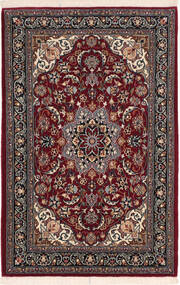  Isfahan Jedwabna Osnowa Dywan 67X106 Orientalny Tkany Ręcznie Ciemnoczerwony/Czarny (Wełna/Jedwab, Persja/Iran)