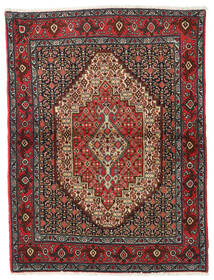  Senneh Dywan 122X164 Orientalny Tkany Ręcznie Ciemnoczerwony/Ciemnoszary (Wełna, Persja/Iran)