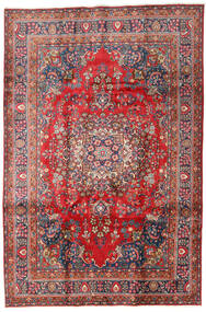  Meszhed Dywan 196X294 Orientalny Tkany Ręcznie Ciemnoczerwony/Ciemnoszary (Wełna, Persja/Iran)