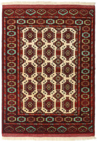  Turkmeński Dywan 104X142 Orientalny Tkany Ręcznie Ciemnoczerwony/Żółty (Wełna, Persja/Iran)