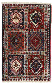 65X101 Dywan Orientalny Yalameh Ciemno Różowy/Brunatny (Wełna, Persja/Iran)