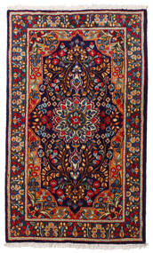 Kerman Dywan 91X154 Orientalny Tkany Ręcznie Czarny/Ciemnofioletowy (Wełna, Persja/Iran)