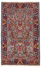  Kerman Dywan 91X152 Orientalny Tkany Ręcznie Ciemnoczerwony/Ciemnoszary (Wełna, Persja/Iran)
