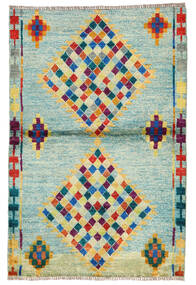  Moroccan Berber - Afghanistan Dywan 95X143 Nowoczesny Tkany Ręcznie Pastel Zielony/Turkusowy Niebieski (Wełna, Afganistan)