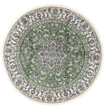  Nain Dywan Ø 200 Orientalny Tkany Ręcznie Okrągły Beżowy/Ciemnozielony (Wełna, Persja/Iran)