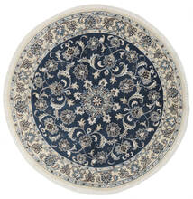  Nain Dywan Ø 150 Orientalny Tkany Ręcznie Okrągły Czarny/Biały/Creme (Wełna, Persja/Iran)