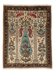  Kashmar Dywan 146X184 Orientalny Tkany Ręcznie Ciemnobrązowy/Czarny (Wełna, Persja/Iran)