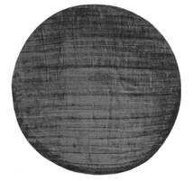  Bamboo Jedwab Loom - Szarość Weglowa Dywan Ø 300 Nowoczesny Okrągły Czarny/Biały/Creme Duży ( Indie)