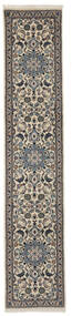  Nain Dywan 57X292 Orientalny Tkany Ręcznie Chodnik Dywanowy Czarny/Ciemnoszary (Wełna, Persja/Iran)