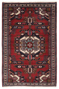  Hamadan Dywan 131X203 Orientalny Tkany Ręcznie Czarny, Ciemnoczerwony (Wełna, Persja/Iran)