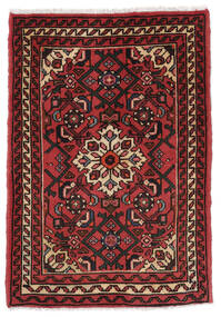 70X100 Dywan Orientalny Hosseinabad Czarny/Ciemnoczerwony (Wełna, Persja/Iran)
