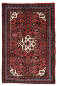 68X102 Dywan Orientalny Hosseinabad Czarny/Ciemnoczerwony (Wełna, Persja/Iran)