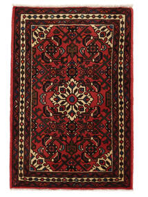 63X95 Dywan Orientalny Hosseinabad Czarny/Ciemnoczerwony (Wełna, Persja/Iran)