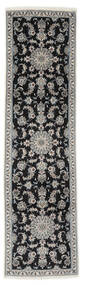  Nain Dywan 82X294 Orientalny Tkany Ręcznie Chodnik Dywanowy Czarny/Beżowy (Wełna, Persja/Iran)