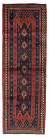 90X270 Dywan Afszar Orientalny Chodnikowy Czarny/Ciemnoczerwony (Wełna, Persja/Iran)