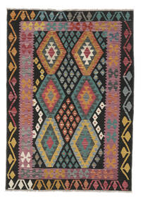  Kilim Afgan Old Style Dywan 125X178 Orientalny Tkany Ręcznie Czarny/Biały/Creme (Wełna, Afganistan)