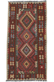  Kilim Afgan Old Style Dywan 97X196 Orientalny Tkany Ręcznie Czarny/Biały/Creme (Wełna, Afganistan)